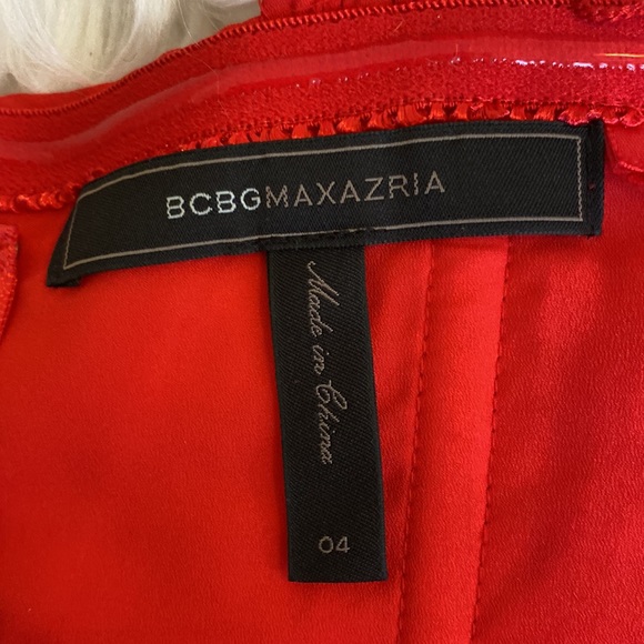 BCBG MaxAzria Red “Jamie” Chiffon Gown - Picture 7 of 11
